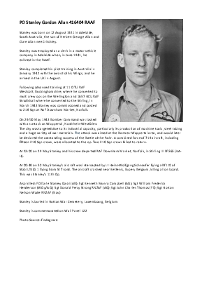 A preview of a PDF biography for Allan, Stanley Gordon